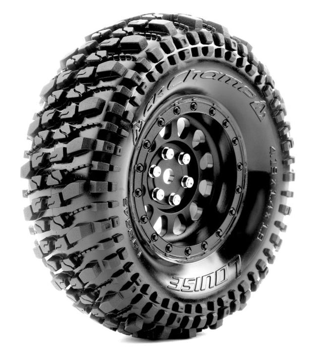 Louise 2PCS CR-CHAMP 1.9" 106.4x38.6mm 1/10 Crawler Wheel Set (Black)