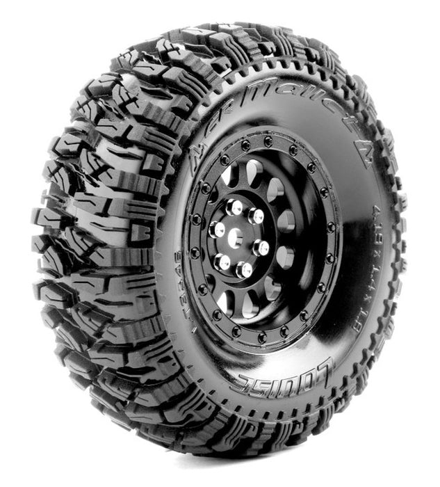 Louise 2PCS CR-MALLET 1.9" 106.4x38.6mm 1/10 Crawler Wheel Set (Black)