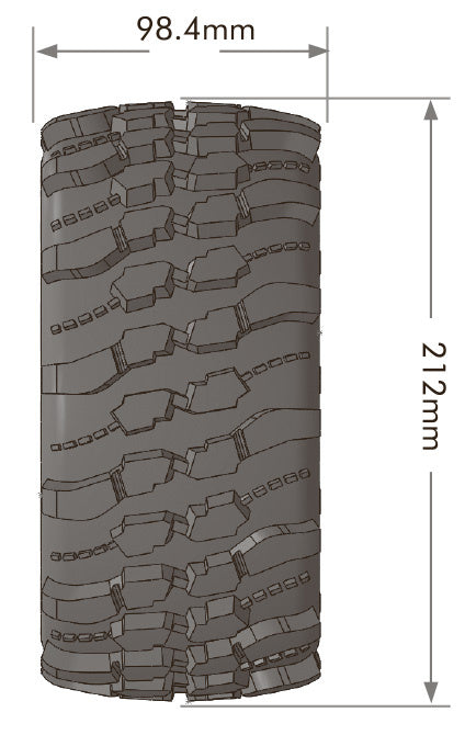 Louise 2PCS X-CHAMP 212x98.4mm 1/5 Kraton 8S Radsatz