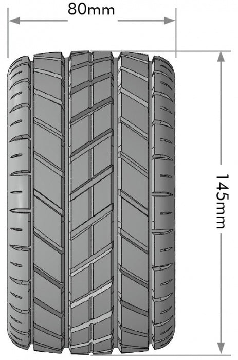 Louise 2PCS MT-ROCKET 145x80mm 1/8 Monster Truck Wheel Set