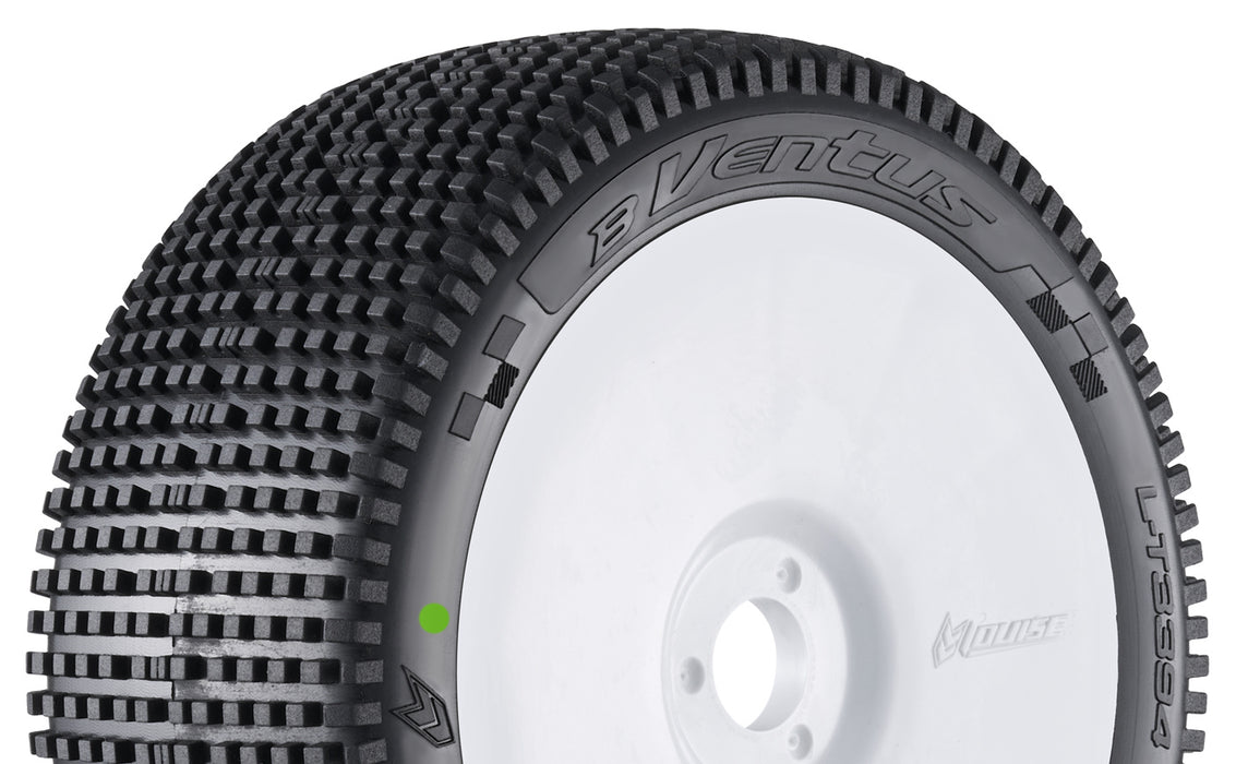 Louise 2PCS B-VENTUS 113.7x42.9mm 1/8 Buggy-Radset (Weiß)