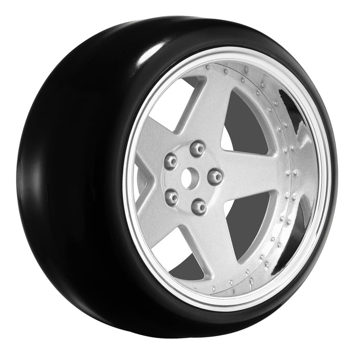 Louise 4-teiliges 65x26-mm-1/10-Drift-Set mit Rädern und veränderbarer Einpresstiefe (Mattsilber)