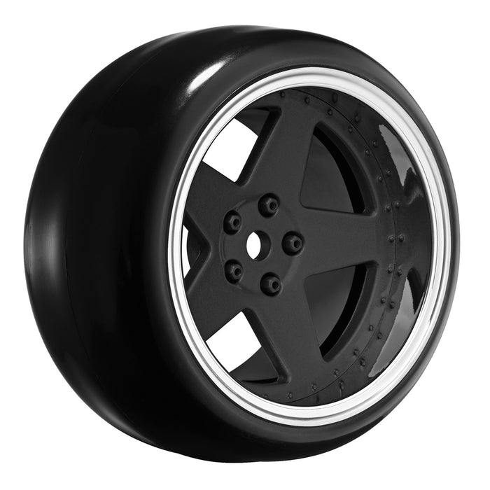 Louise 4PCS 65x26mm 1/10 Kit de roues à déport réglable pour drift (noir mat)