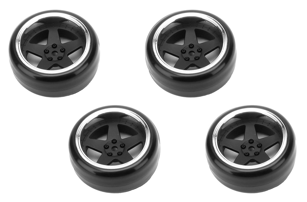 Louise 4PCS 65x26mm 1/10 Kit de roues à déport réglable pour drift (noir mat)