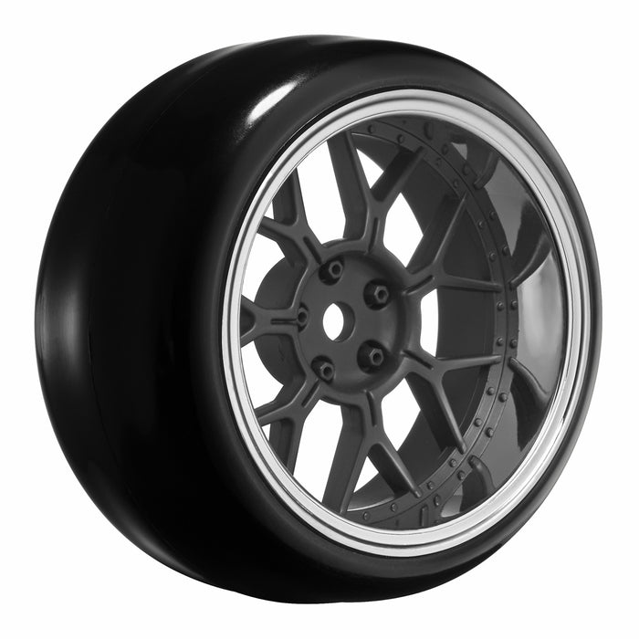 Louise 4-teiliger 65x26-mm-1/10-Drift-Satz mit Rädern und wechselbarer Einpresstiefe (Mattschwarz)