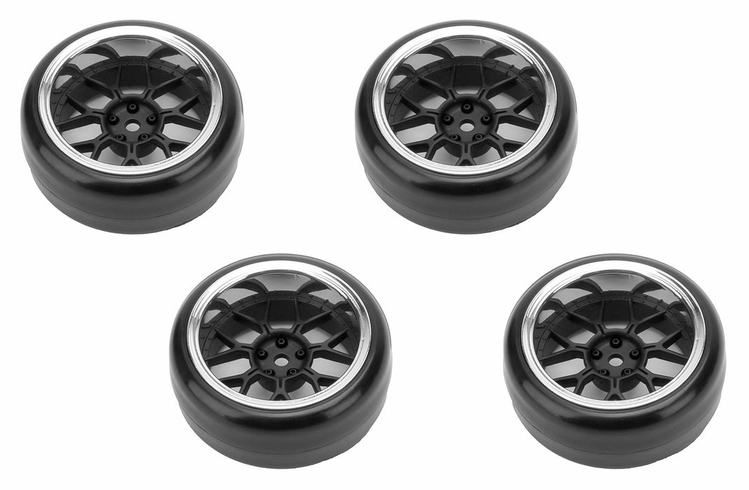 Louise 4-teiliger 65x26-mm-1/10-Drift-Satz mit Rädern und wechselbarer Einpresstiefe (Mattschwarz)