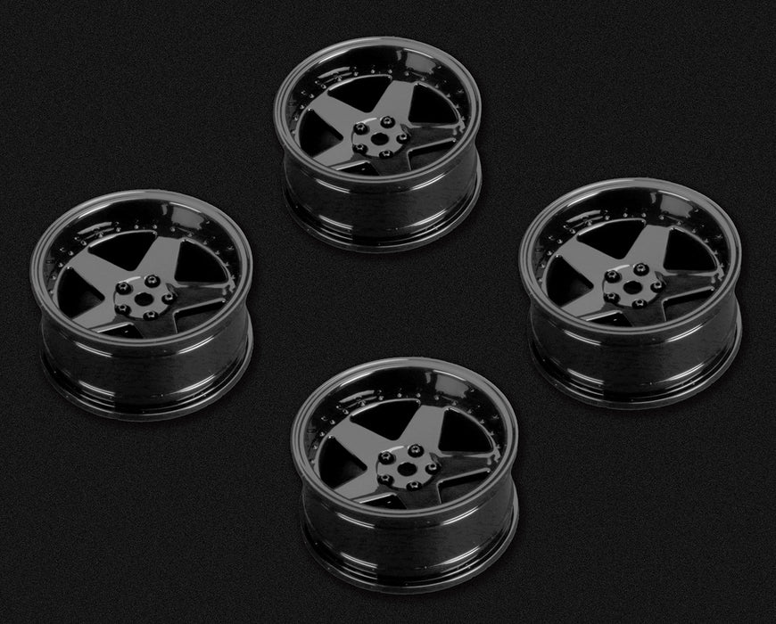 Jantes de roues à déport réglable pour drift Louise 4PCS 1/10 (noir)