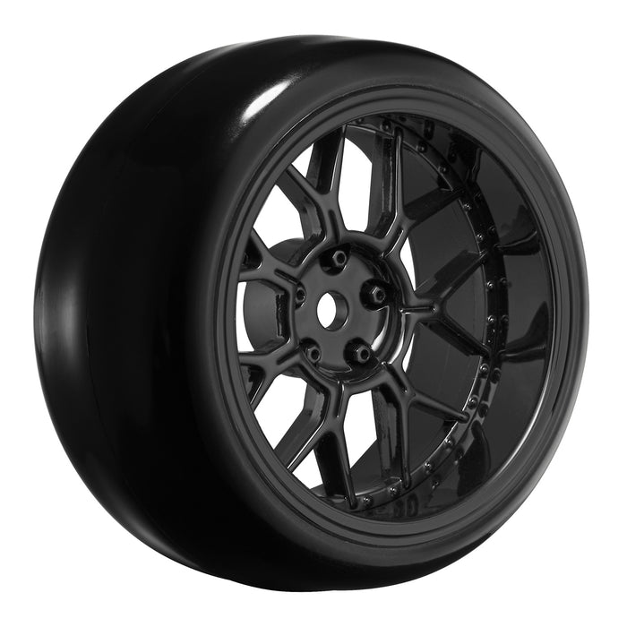 Louise 4PCS 65x26mm 1/10 Drift Changeable Offset Wheel Set (Black)