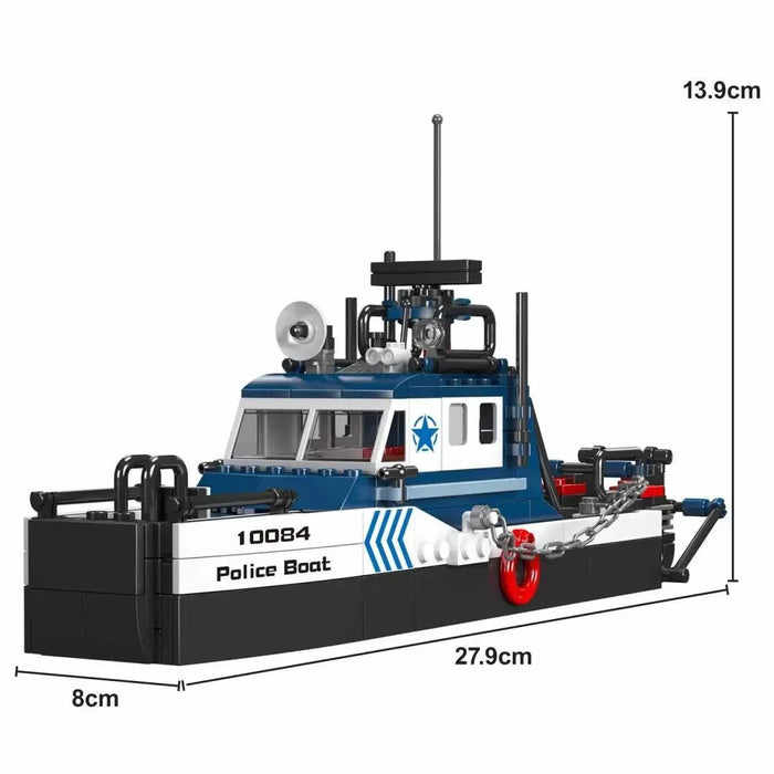 Mould King 10084 Police Boat Model (413 Pieces)