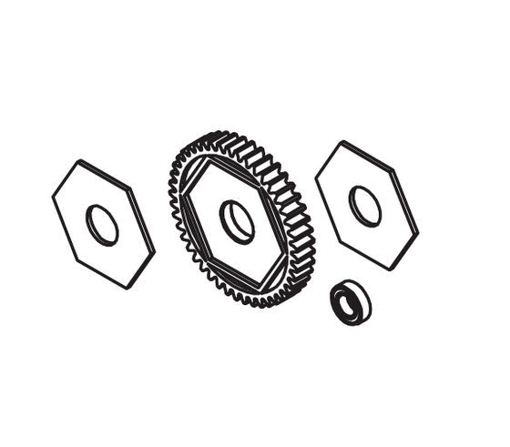 Main Gear with Slipper Pads for Absima CR3.4eco 1/10