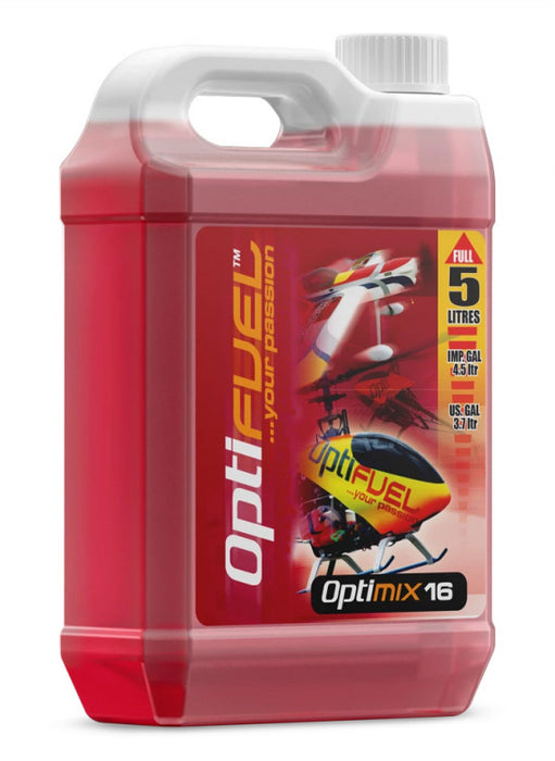 OptiFuel Optimix-Kraftstoff 16 % Nitro, 18 % Klotz-Öl. Geeignet für Helikopter 5L
