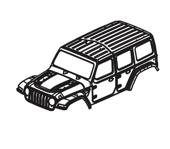 PC Body Shell for Absima CR1.8 Yucatan 1/8 (Dark Gray)