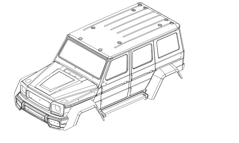 Coque de carrosserie PC pour Absima CR4.4 Wolf 1/10 (Jaune)