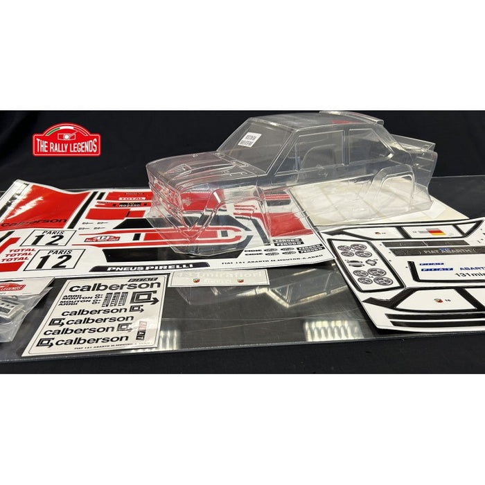 The Rally Legends Fiat 131 Abarth Clear Body w/ Calberson Decals