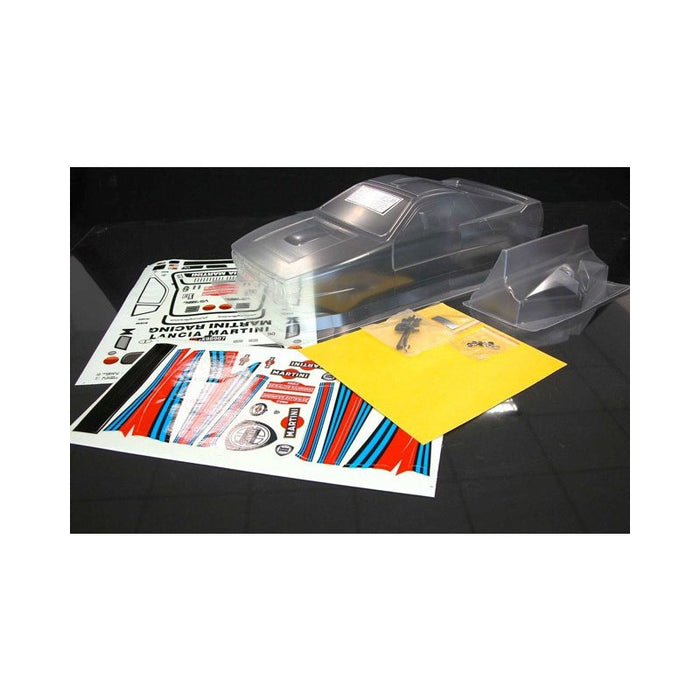 The Rally Legends Lancia 037 Clear Body w/ Martini Racing Decals