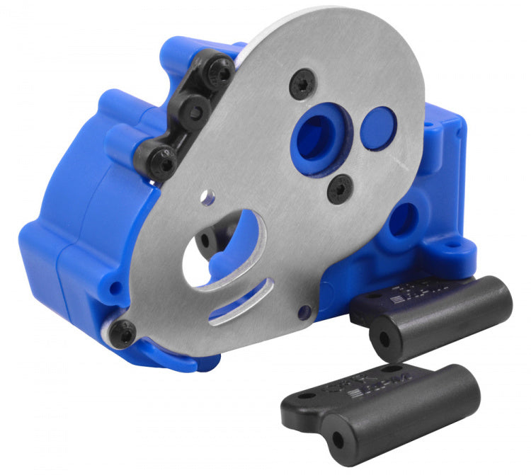 Carter de boîte de vitesses RPM avec supports pour Traxxas Slash, Rustler, Stampede et Bandit 2WD 1/10 (bleu)