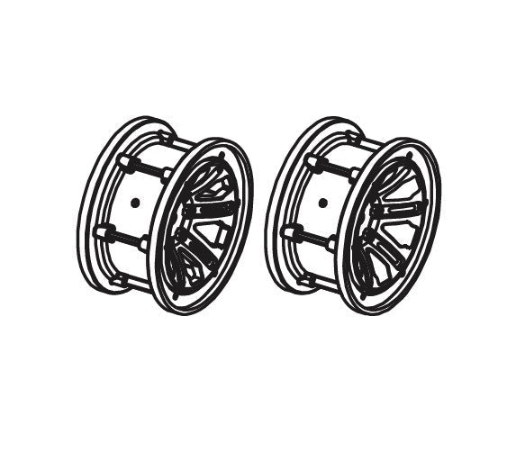 2 Stück Felgen für Absima CR1.8 1/8