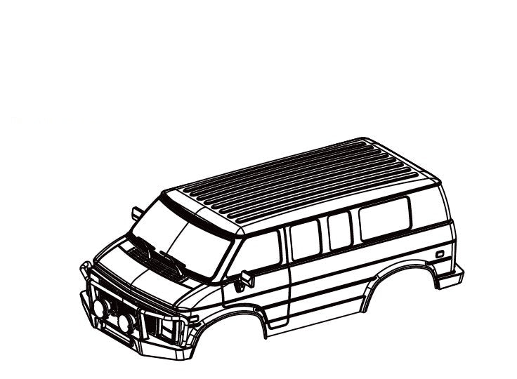 Rock Van Body Shell for HobbyPlus CR18P EVO 1/18 (Blue/Orange)