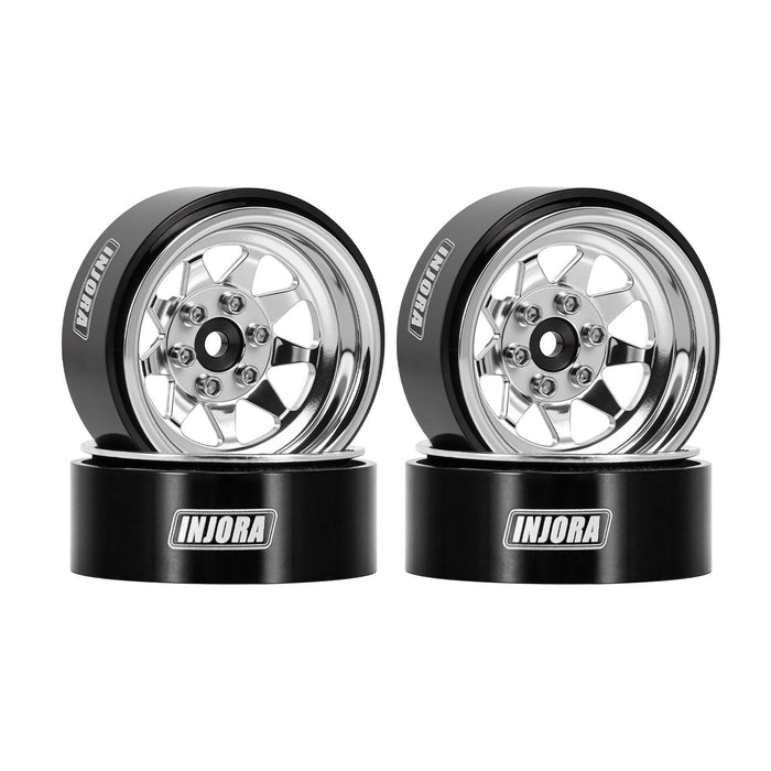 INJORA -4.05mm Offset 1.3" 33.5x14.8mm Beadlock Crawler Wheels 1/24 1/18 (Steel) W1312