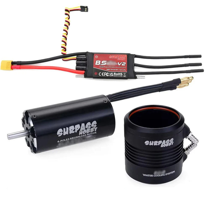 Moteur sans balais Surpass Hobby 2958 3380KV, ESC sans balais BS60A V2, veste de refroidissement par eau 29-S