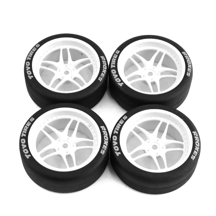 4PCS 65x26mm 1/10 Touring Drift Wheels Set (Plastic, Rubber)