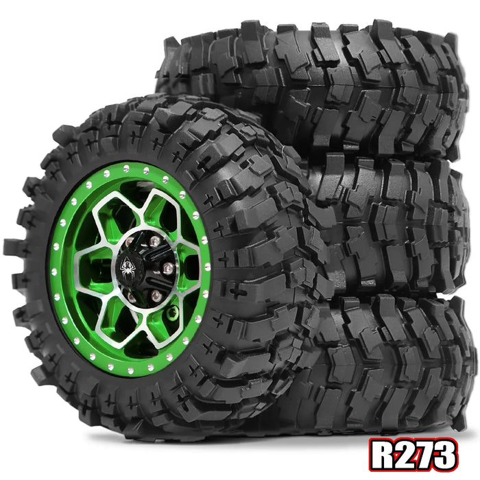 4PCS 1.9" 88x36mm 1/12 Crawler Beadlock Wheels Set (Metal, Rubber)