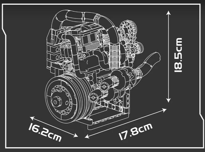 Mould King 10215 Koenig Supersportwagen Motor Bausteine (739 Stück)