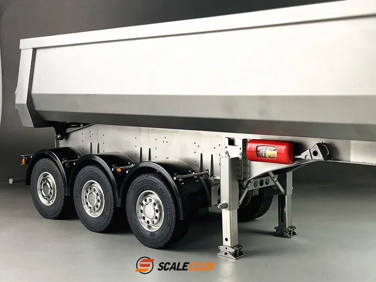 Scaleclub Hydraulic 3 Axle Dump European Body Semi-Trailer 1/14 (Metaal)