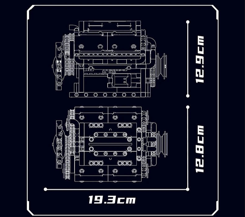 Mould King 10088 Moteur V8 Blocs de Construction (535 Stukken)