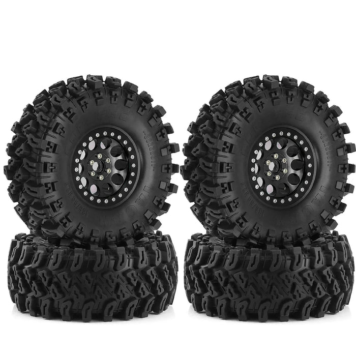 4PCS 2.2" 136x55mm 1/10 Crawler Beadlock Wheels Set (Metal, Rubber)