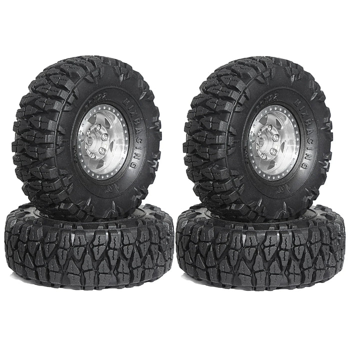4PCS 1.0" 60x22mm 1/18 1/24 Crawler Beadlock Wheels Set (Metal, Rubber)