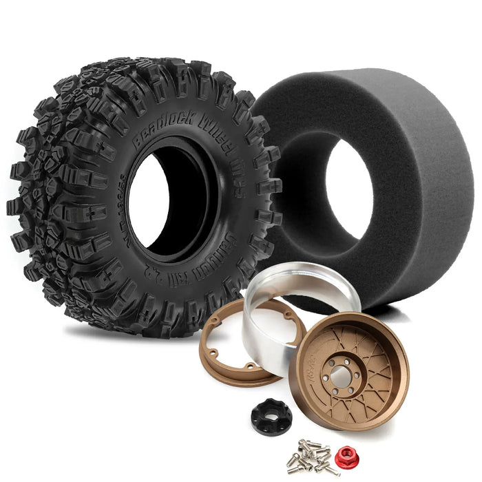 4PCS 2.2" 136x58mm 1/10 Crawler Wheels Set (Metaal, Rubber)