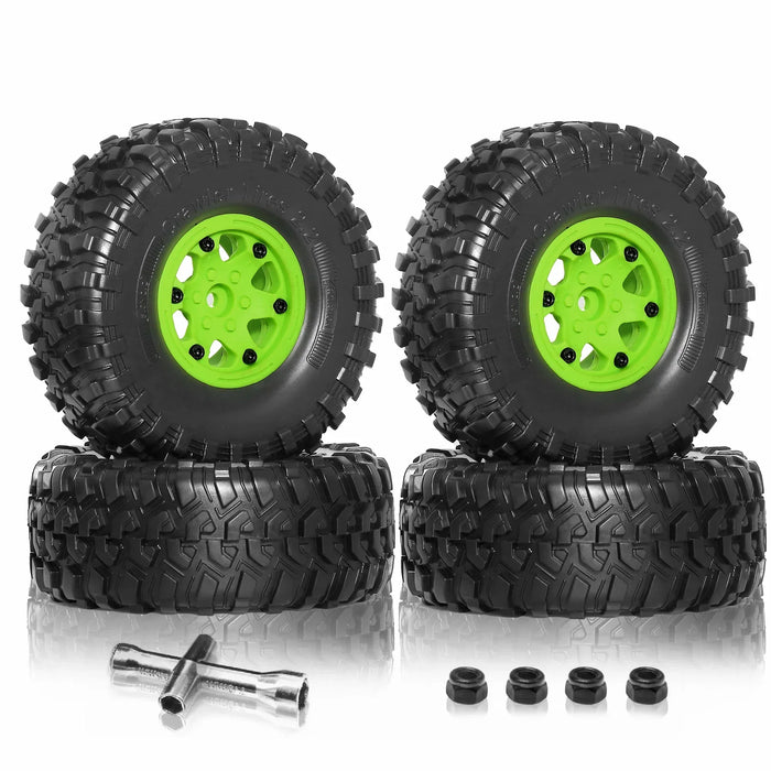 4PCS 2.2" 132x55mm 1/10 Crawler Beadlock Wheels Set (Plastic, Rubber)