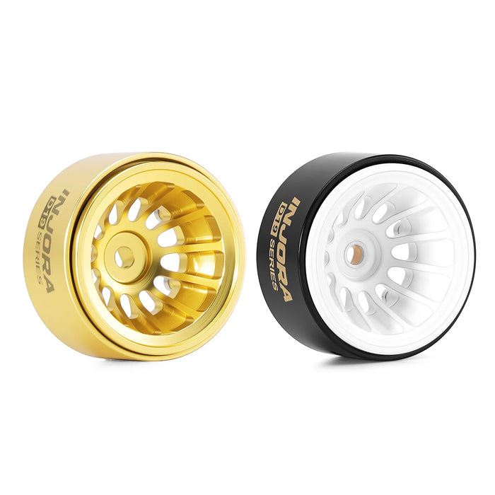 INJORA 4PCS 0.7" 19x10.8mm Beadlock Wheels Rims (Messing)