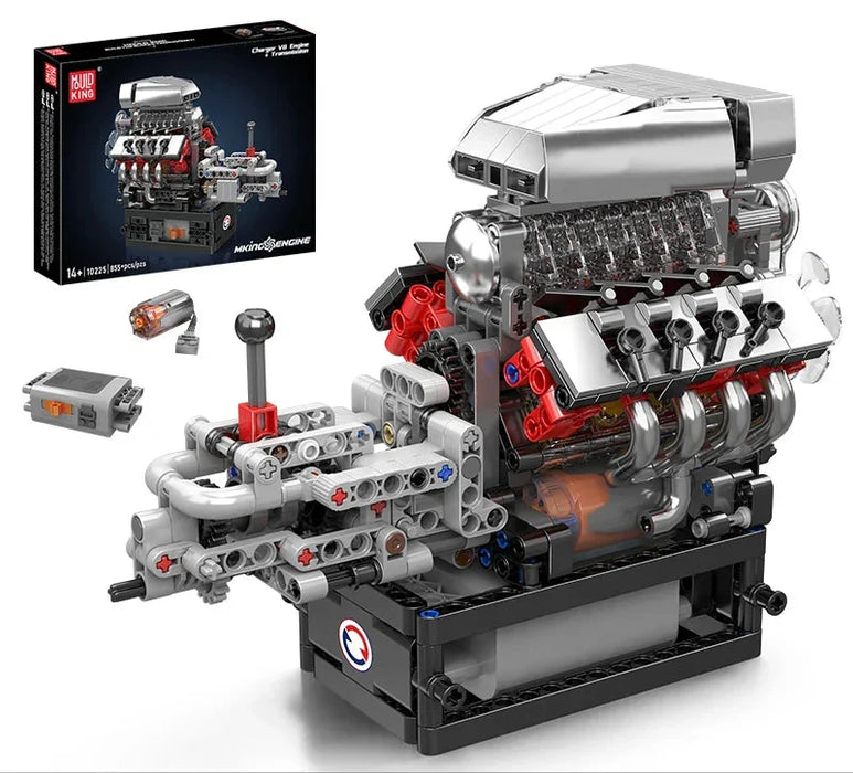 Mould King 10225 American Muscle Car V8 Engine Building Blocks (855 Stukken)
