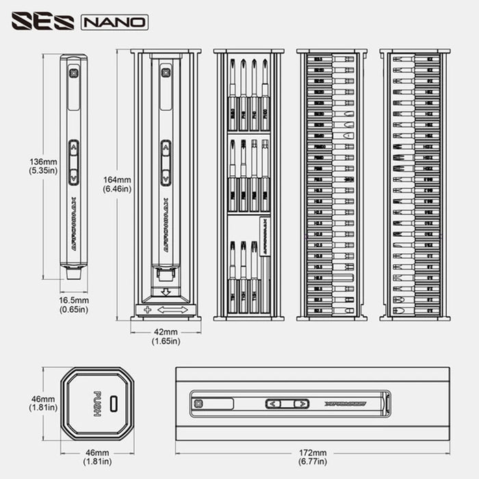 ARROWMAX SES Nano 60 in 1 Mini Electric Cordless Screwdriver Set