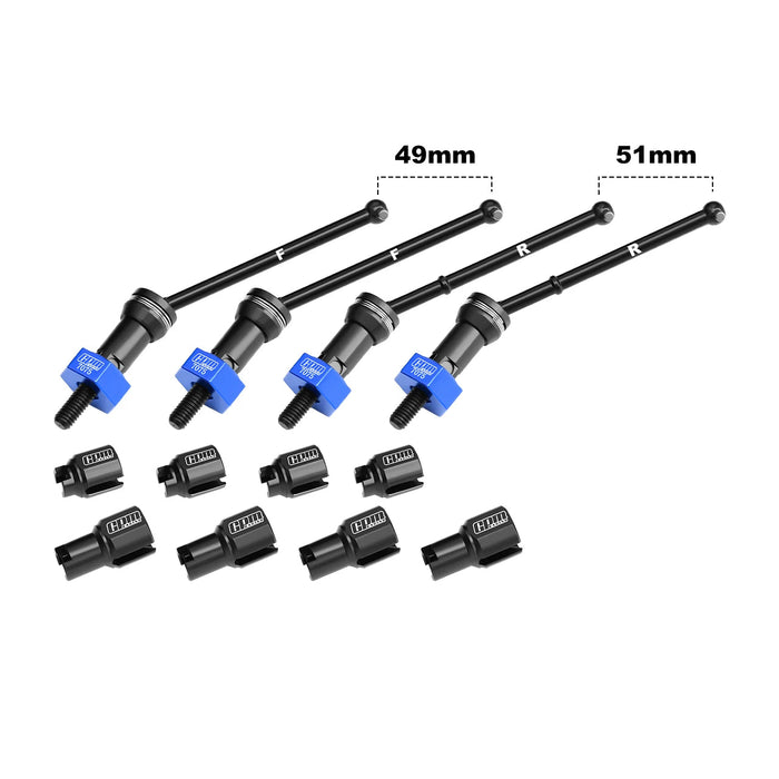 GPM CVD Drive Shafts Set for Arrma TYPHON Granite GROM 1/14 (Staal)