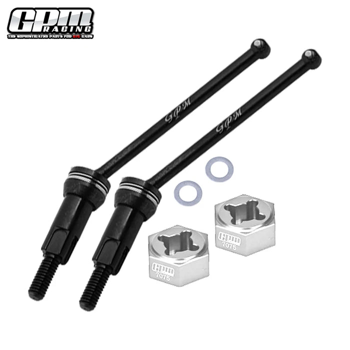 GPM F/R CVD Axles & Wheel Hexes for Arrma Grom 1/18 (Staal)