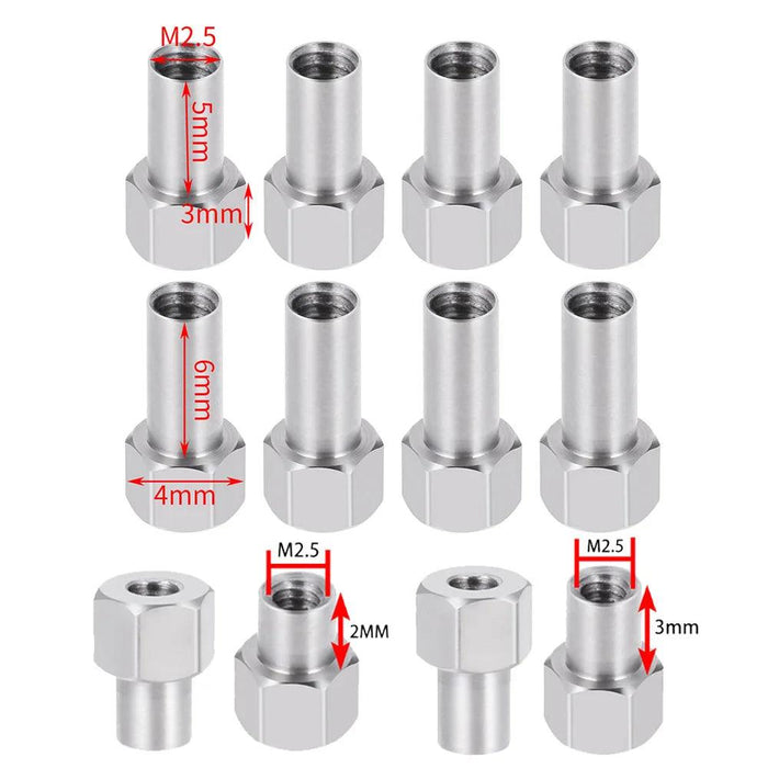 4PCS Extended 2/3/4/5/6mm Wheel Hex Adapter for Traxxas TRX-4M 1/18 (RVS)
