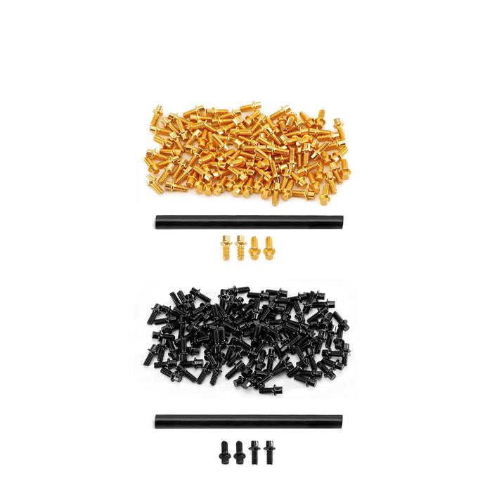 INJORA 100PCS 1.0" Wheels Beadlock M1.4 Screws Set (Black, Gold)