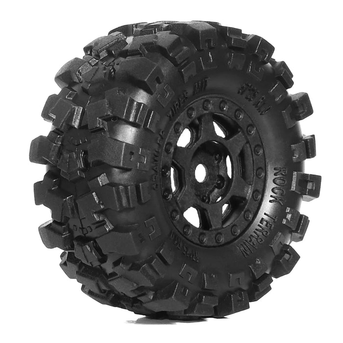 4PCS 1.0" 57x25mm 1/18 1/24 Crawler Beadlock Wheels Set (Plastic, Rubber)