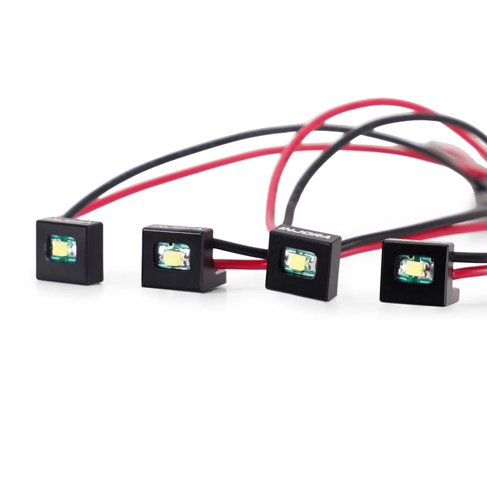 INJORA 4-LED Rock Lights Kit for Axial SCX30 1/30 (White)