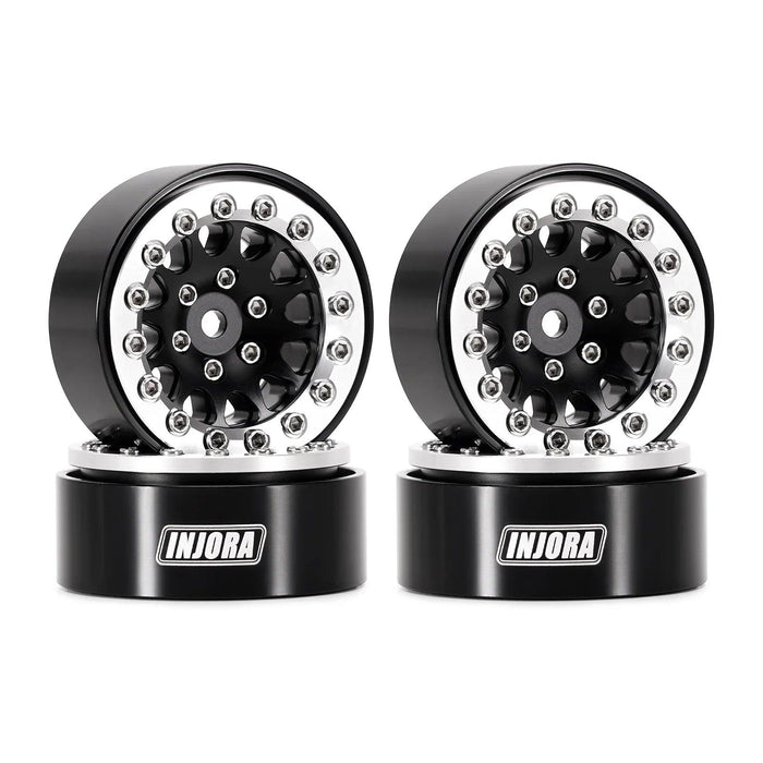 4PCS INJORA 1.3" 33.5x16.5mm 1/24 1/18 Crawler Beadlock Wheels (Aluminium)