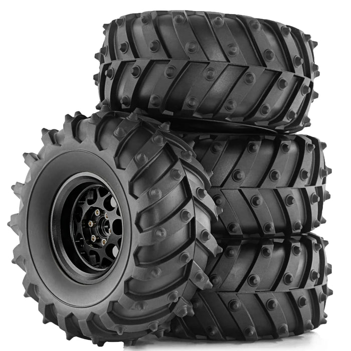 4PCS 2.2" 128x58mm 1/10 Crawler Beadlock Wheels Set (Metal, Rubber)