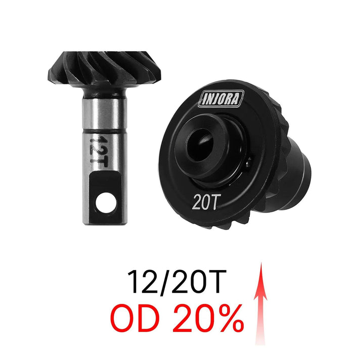 INJORA Ensemble d'engrenages d'essieu hélicoïdal pour Redcat Ascent-18 1/18 (Acier)