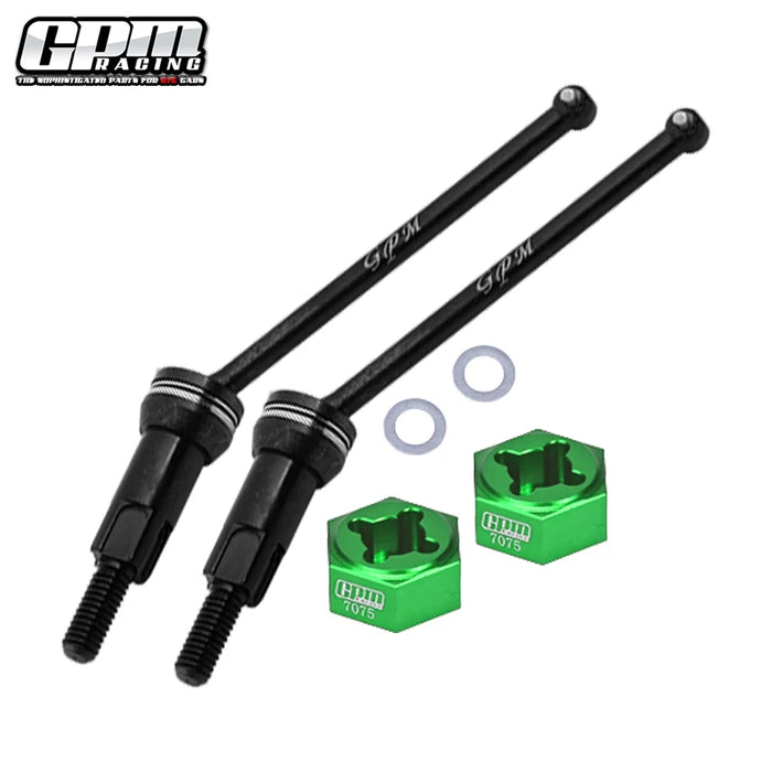 GPM F/R CVD Axles & Wheel Hexes for Arrma Grom 1/18 (Staal)