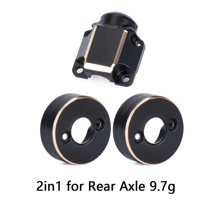 Steering Knuckles, Diff Covers & Rear Hub Weights for Axial SCX30 1/30 (Messing)
