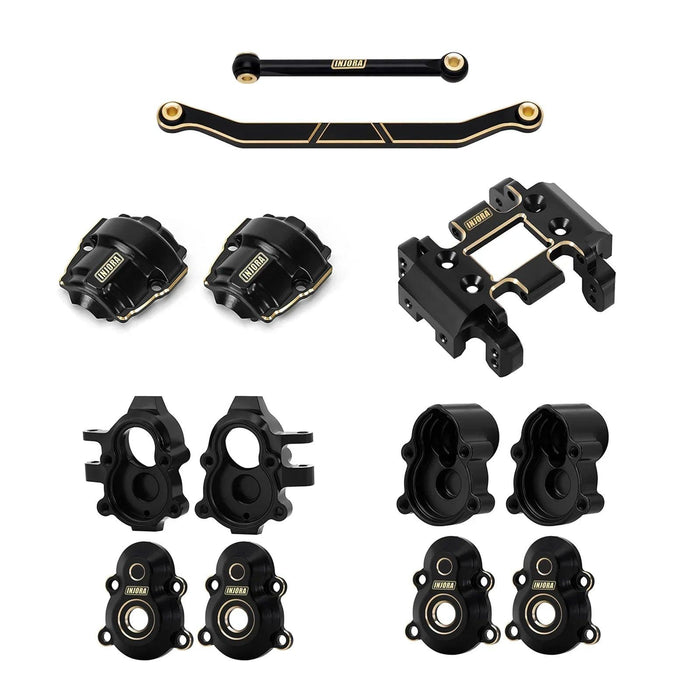 INJORA Skid Plate Steering Links Diff Covers Outer Portals for Redcat Ascent-18 1/18 (Brass)