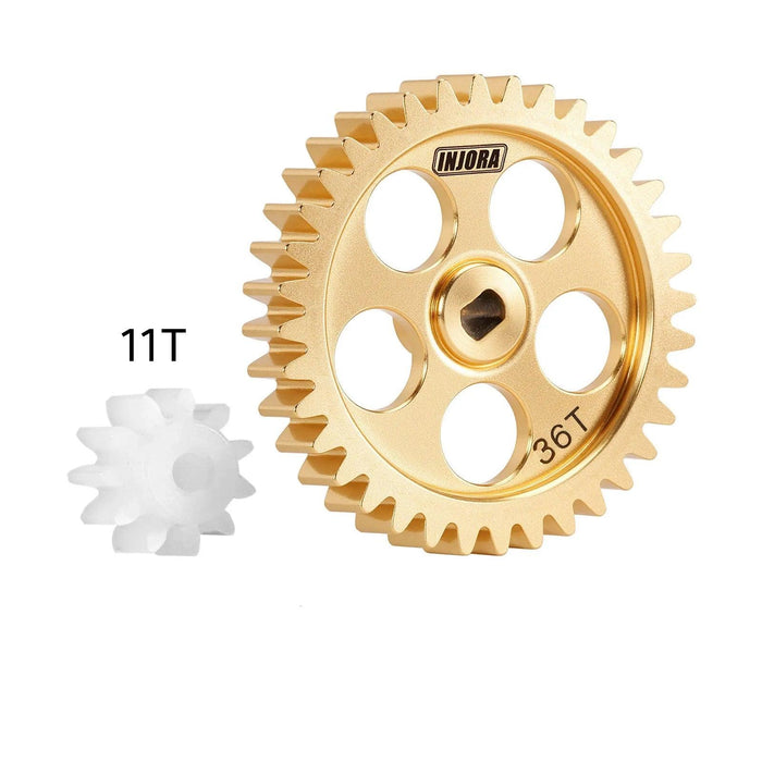 INJORA Transmission Main Gear w/ Pinion for Losi Micro-B Micro-T (Messing)