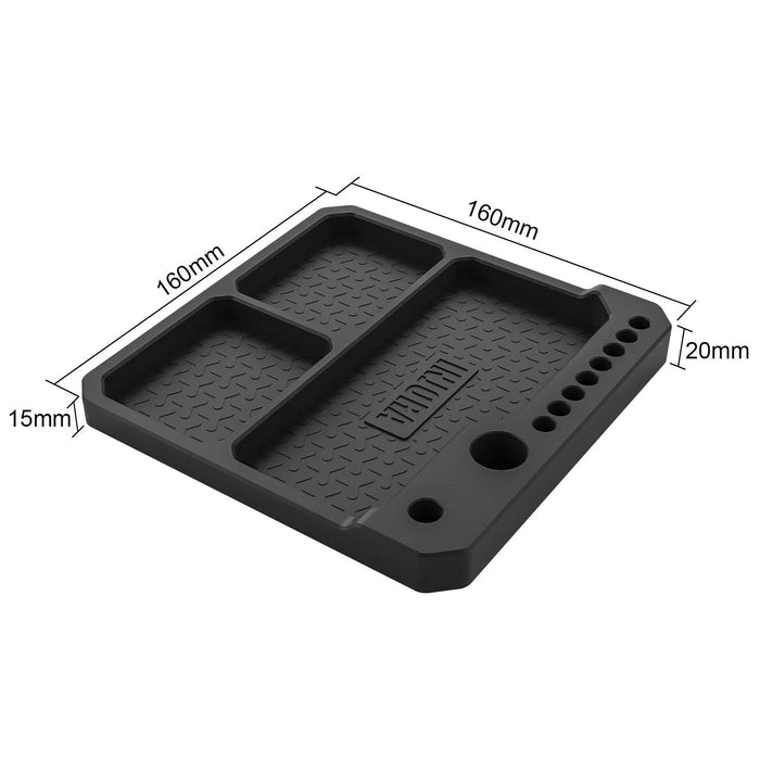 INJORA 160x160mm Silicone Parts Tray with Tool Stand